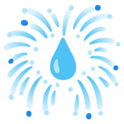 droplet and fireworks