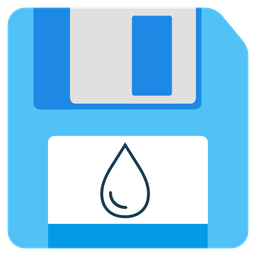 droplet and floppy disk
