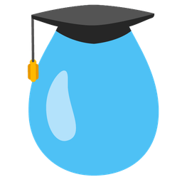 droplet and graduation cap
