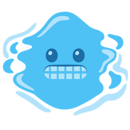 droplet and grimacing face