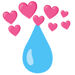 droplet and heart with arrow