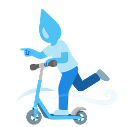 droplet and kick scooter