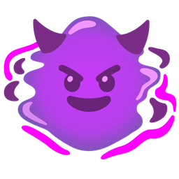 droplet and smiling face with horns