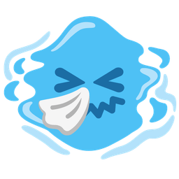 droplet and sneezing face