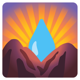 droplet and sunrise over mountains