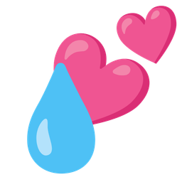 droplet and two hearts