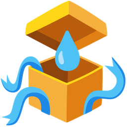 droplet and wrapped gift