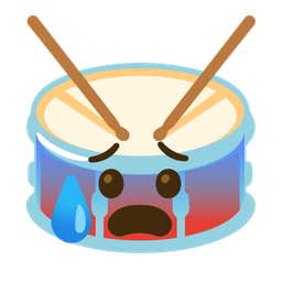 Drum and Anxious face with sweat