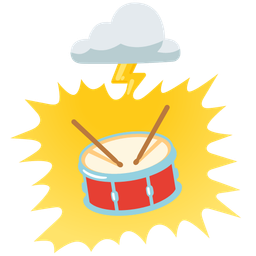 Drum and Cloud with lightning