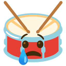 Drum and Crying face