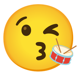 Drum and Face blowing a kiss
