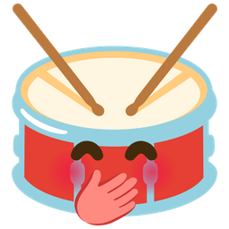 Drum and Face with hand over mouth