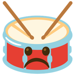 Drum and Frowning face