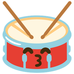 Drum and Kissing face with smiling eyes
