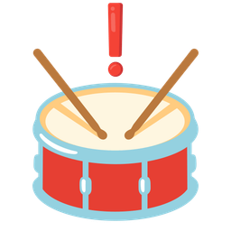 Drum and Red exclamation mark