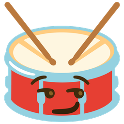 Drum and Smirking face