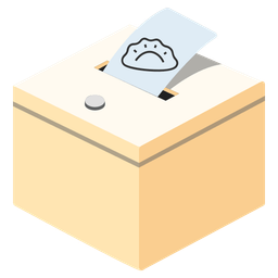 Dumpling and Ballot box with ballot