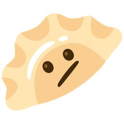 Dumpling and Face with diagonal mouth