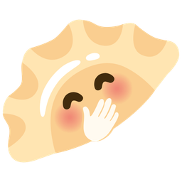 Dumpling and Face with hand over mouth