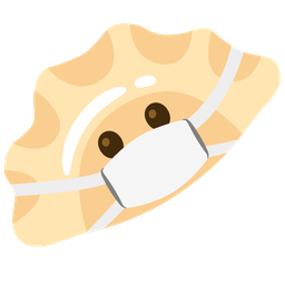 Dumpling and Face with medical mask