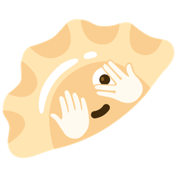 Dumpling and Face with peeking eye