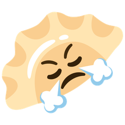 Dumpling and Face with steam from nose