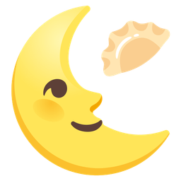 Dumpling and Last quarter moon face