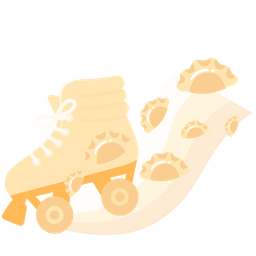 Dumpling and Roller skate
