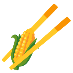 ear of corn and chopsticks