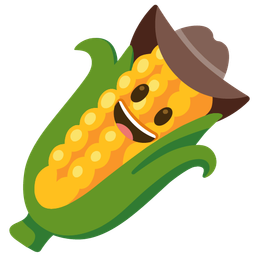 ear of corn and cowboy hat face