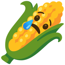 ear of corn and crying face