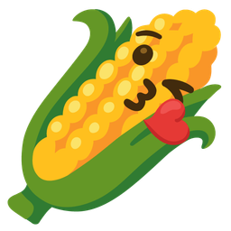 Ear of corn and Face blowing a kiss
