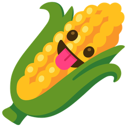 Ear of corn and Face with tongue