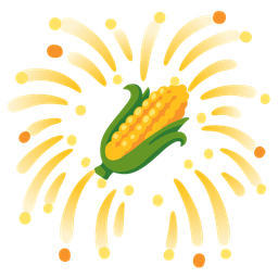 ear of corn and fireworks