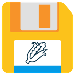 ear of corn and floppy disk