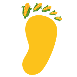 ear of corn and footprints