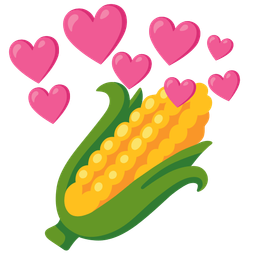 ear of corn and heart with arrow