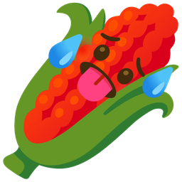 ear of corn and hot face