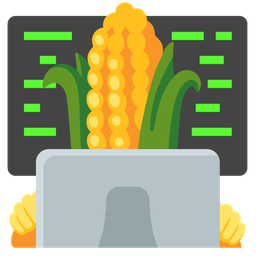 ear of corn and laptop