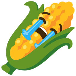 ear of corn and loudly crying face