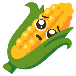 ear of corn and pleading face