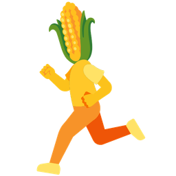 ear of corn and running shoe