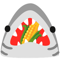 ear of corn and shark