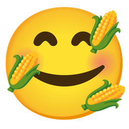 Ear of corn and Smiling face with hearts