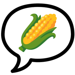ear of corn and speech balloon