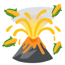 ear of corn and volcano