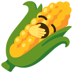 ear of corn and yawning face