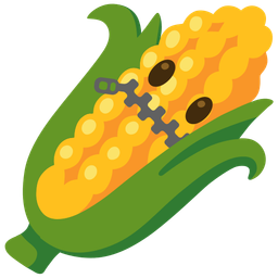ear of corn and zipper-mouth face