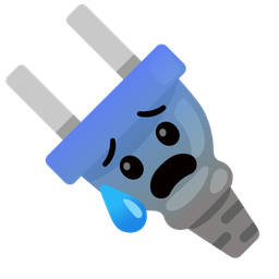 Electric plug and Anxious face with sweat