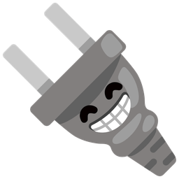 Electric plug and Beaming face with smiling eyes
